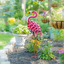 36"H Metal Flamingo Garden Statuary