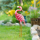 36"H Metal Flamingo Garden Statuary