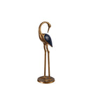 Midnight Blue and Golden Metal Cranes Statuary, Set of 2