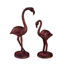 Distressed Pink Flamingo Garden Statuary, Set of 2