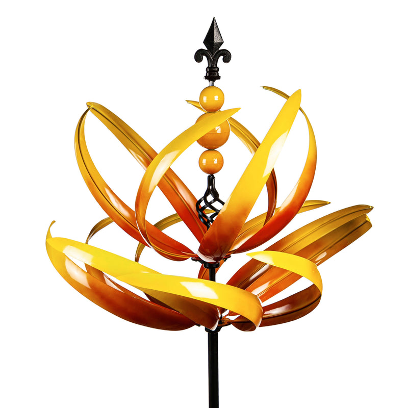 75"H Wind Spinner, Yellow Lotus,47m4351