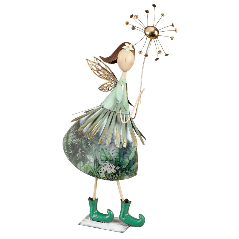 Metal Fairy with Dandelion Garden Statuary,47m4758