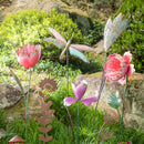 55"H Metal Statement Garden Stake, Blooming Tulip