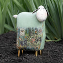 Metal Sheep Statuary, Light Green