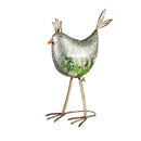 Metal Chicken with Crown Statuary