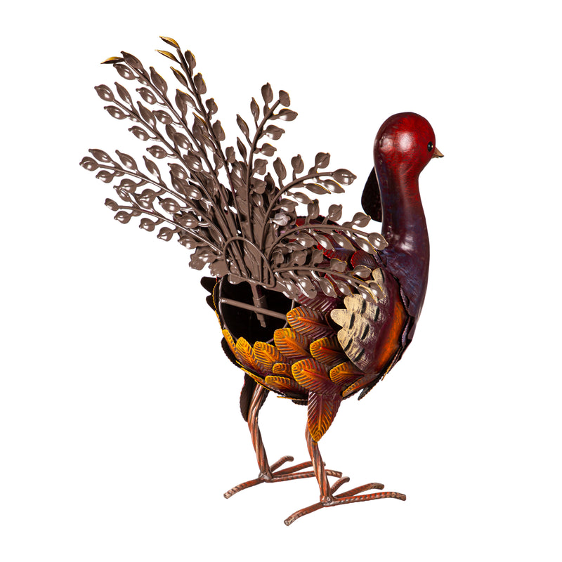 Evergreen Statuary,Metal Turkey Statuary,13.77x13.38x17.32 Inches