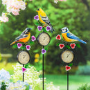 What She Shed Garden Stake, Metal Song Bird Thermometer Garden Stake, 37", CDU