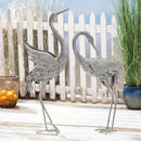 Metal Stone Like Cranes Statue 2 Asst., 43"H