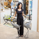 Metal Stone Like Cranes Statue 2 Asst., 43"H