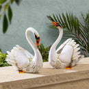 Metal Swan Pair Statues, Set of 2, 14"H