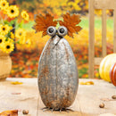 Fall Owl Metal Statue, 17"H