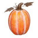 Pumpkin Metal Statue, 12"H