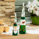 Shades of Emerald Garden Statue, Metal Statue, Santa and Snowman, 18.7"H, Set of 2