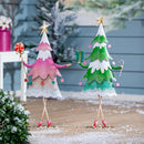 Baking Spirits Bright Garden Statue, Metal Statue, Pink Tree, 28"H