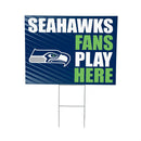 Seattle Seahawks Yard Sign "Fans Play Here"