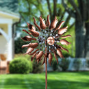 Metal Wind Spinner, Copper Sun, 75"H