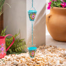 What She Shed Rain Chain, Vibrant Hand-Painted Flower Rain Chain, 72" H