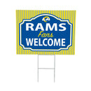 Los Angeles Rams Yard Sign, "Fans Welcome"
