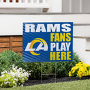 Los Angeles Rams Yard Sign "Fans Play Here"