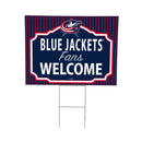 Columbus Blue Jackets Coroplast Yard Sign, "Fans Welcome"