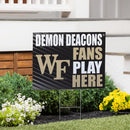 Wake Forest University Yard Sign "Fans Play Here"