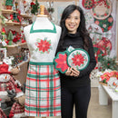 Adult Apron & Pot Holder Gift Set, Poinsettia,4aps015