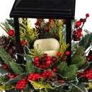 Winter Grove Faux Floral Artificial Lantern with Holly Berry, 27"H
