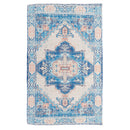 Blue with Coral Digitally-Printed Indoor/Outdoor  Rug, 4'x6',4ir001