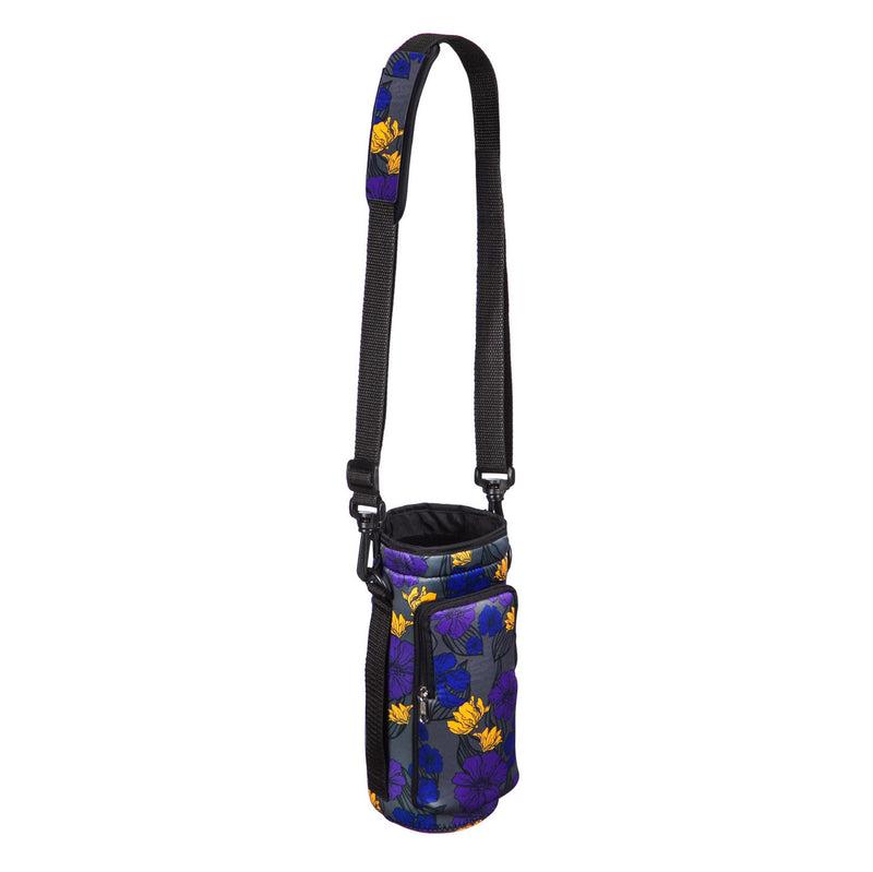 Neoprene Bottle Carrier w/Drawstring, Floral Sketch,4nbc002