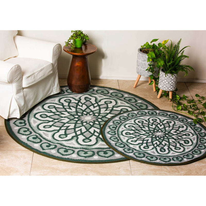 4' Indoor/Outdoor Round Rug Terracotta,4or132