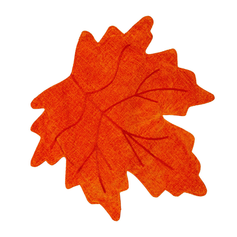 15" Fabric Leaf Shaped Placemat, Give Thanks,4pm9865