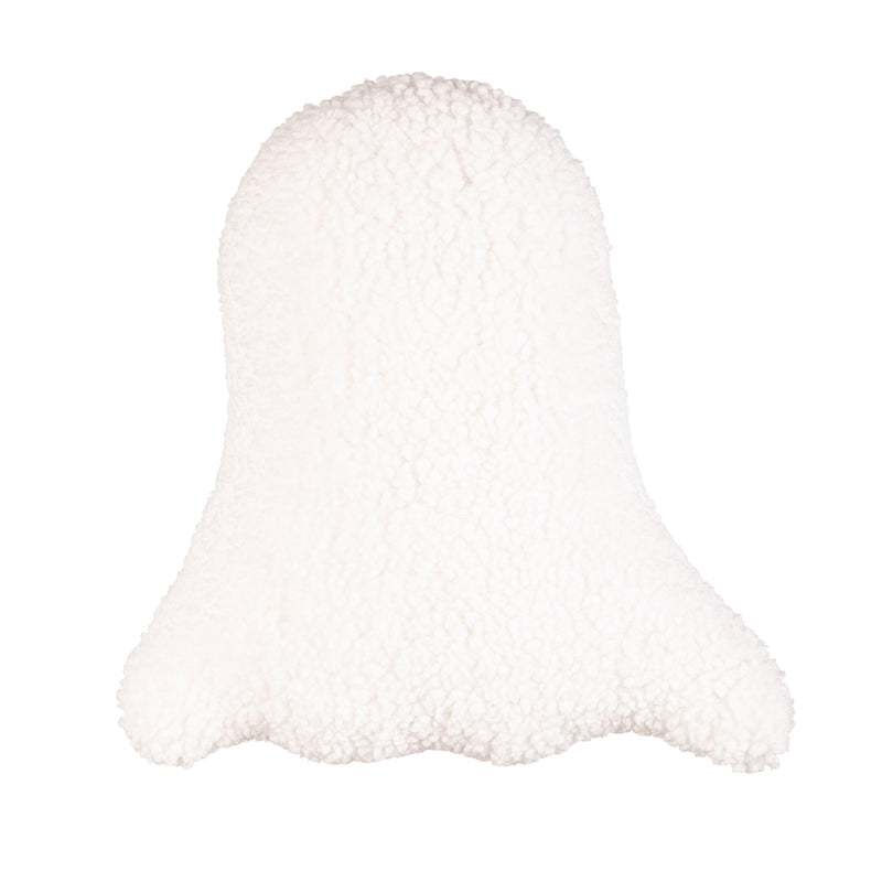 13" Shaped Pillow with Embroidering, White Ghost,4sp36001