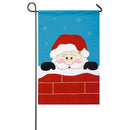 Garden Applique Peek-a-boo Santa Flag