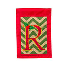 Garden Burlap Holly Monogram R Flag
