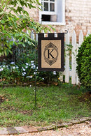 Garden Sub Burlap Monogram K Flag