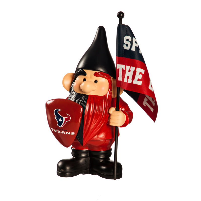 Evergreen Statuary,Houston Texans, Flag Holder Gnome,6.13x4.5x10 Inches