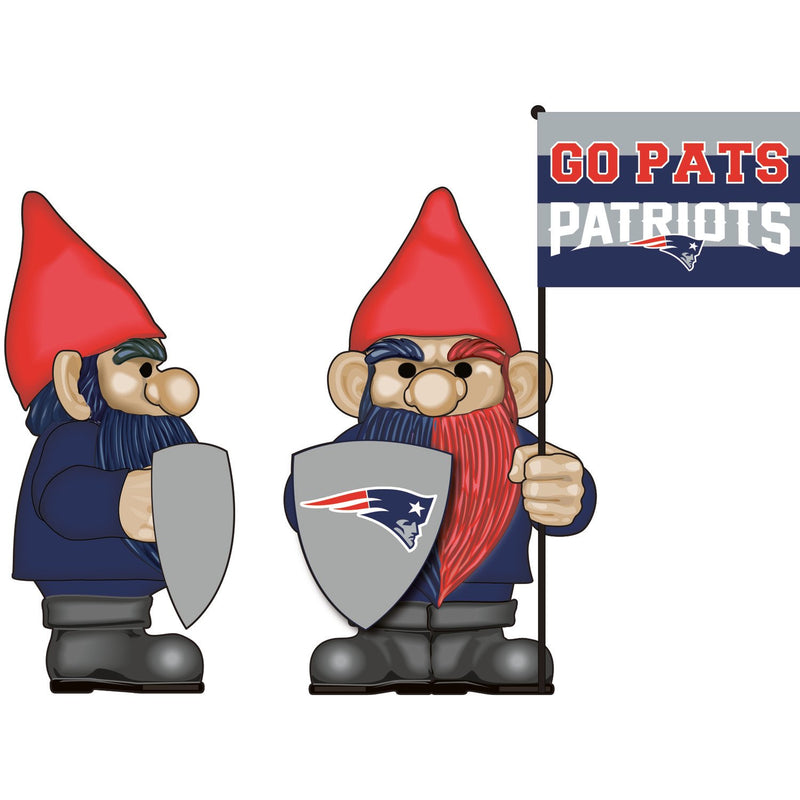 Evergreen Statuary,New England Patriots, Flag Holder Gnome,6.13x4.5x10 Inches