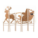 Santa,Sleigh and Reindeer Lighted Landscape Panel Stakes,Set of 5