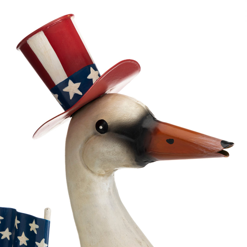 Patriotic Goose Metal Statuary,56496ph