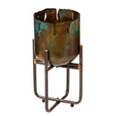 Distressed Metal Raised Planters, Set of 3