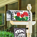 Geranium Plaid Mailbox Cover