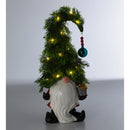 Holiday Lighted Christmas Tree Garden Gnome with Gift