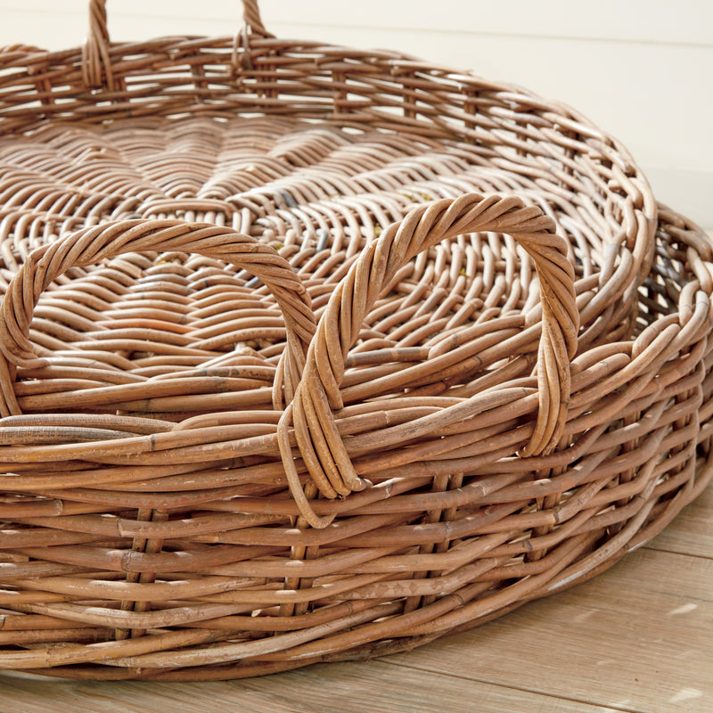 NAPA Home & Garden, NORMANDY EXTRA LARGE LOW ROUND BASKETS, SET OF 2,6517GY