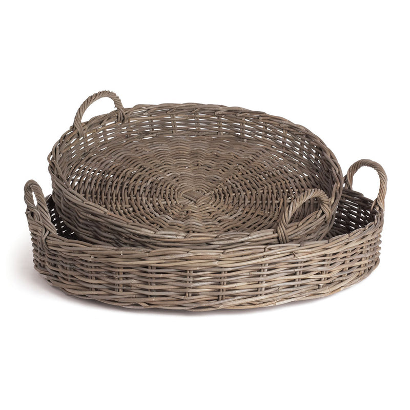 NAPA Home & Garden, NORMANDY EXTRA LARGE LOW ROUND BASKETS, SET OF 2,6517GY