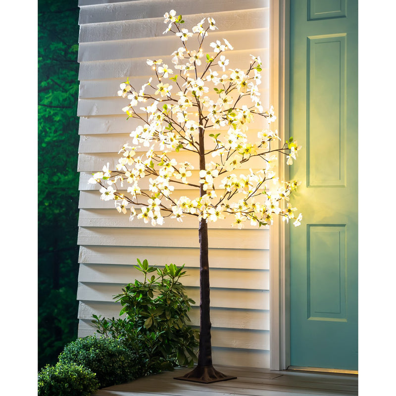 Indoor/Outdoor Electric Lighted Faux Dogwood Tree, 6' Tall,65k06