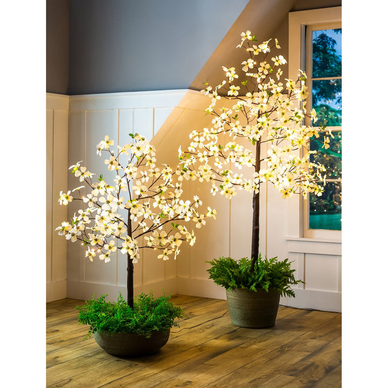 Indoor/Outdoor Electric Lighted Faux Dogwood Tree, 6' Tall,65k06