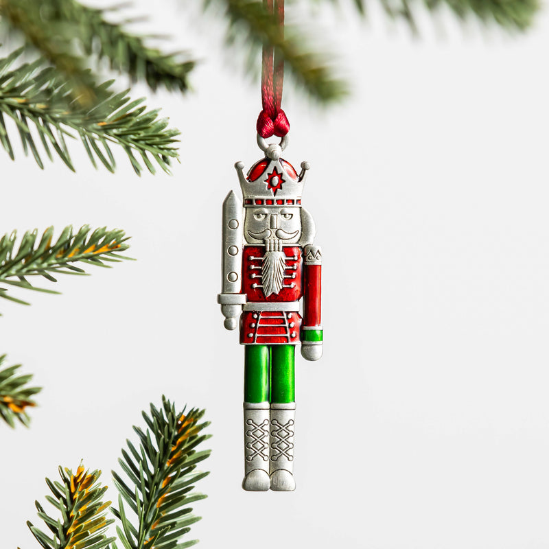 Evergreen Holiday Decorations,Solid Pewter Christmas Tree Ornament - Nutcracker,2.61x0.15x2.88 Inches