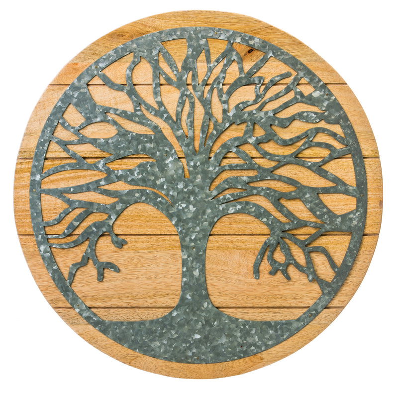 Round Tree of Life Wood and Metal Wall Décor,6awd105