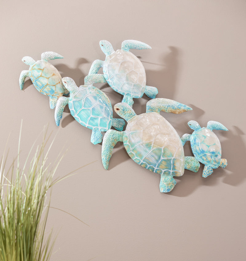 Turtle Family Capiz & Metal Wall Décor,6awd966