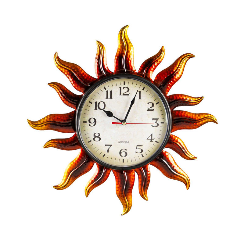 Metal Shaped Wall Clock, Sun,6cl37033